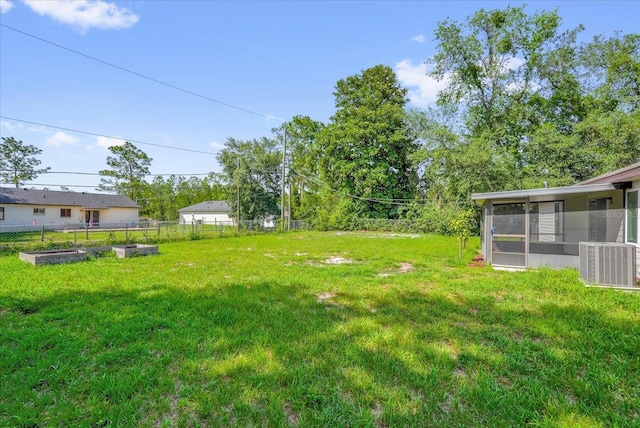 3685 Sunday Dr, Deltona, FL 32738 - view of yard featuring central AC and a sunroom