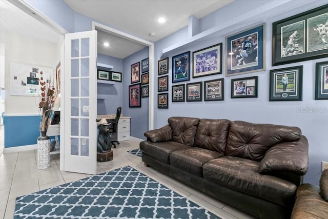 14639 Winter Stay Dr, Winter Garden, FL 34787 - living room featuring french doors, recessed lighting, and tile patterned floors
