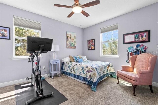 14639 Winter Stay Dr, Winter Garden, FL 34787 - bedroom featuring carpet floors, baseboards, and ceiling fan