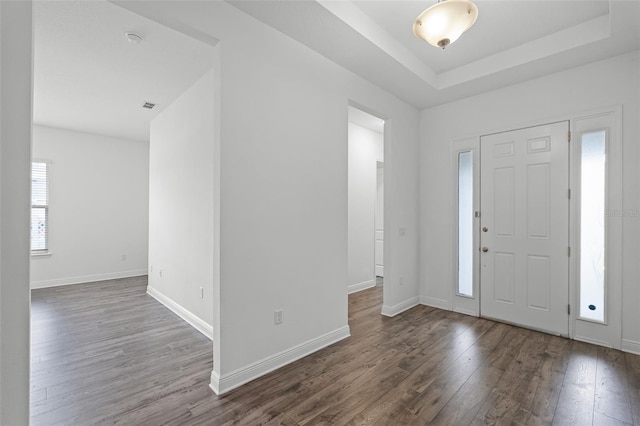 15161 Lake Bessie Loop, Winter Garden, FL 34787 - foyer with wood finished floors, baseboards, and a raised ceiling