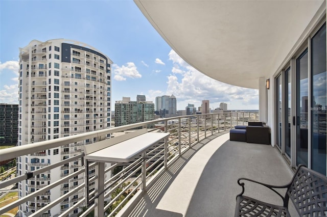 balcony with a view of city