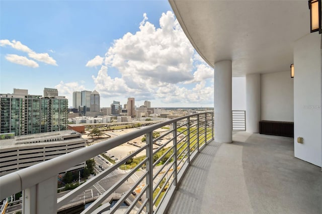 balcony with a skyline view