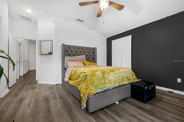 2330 Little Gem Loop, Sanford, FL 32773 - bedroom with wood finished floors, lofted ceiling, baseboards, and a ceiling fan