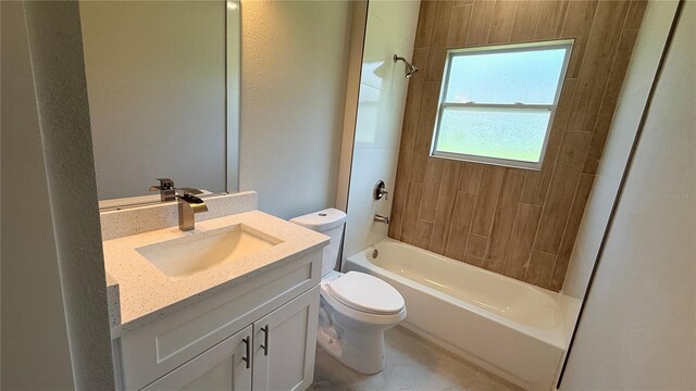 851 Marion Oaks Mnr, Ocala, FL 34473 - bathroom featuring toilet, vanity, and tub / shower combination