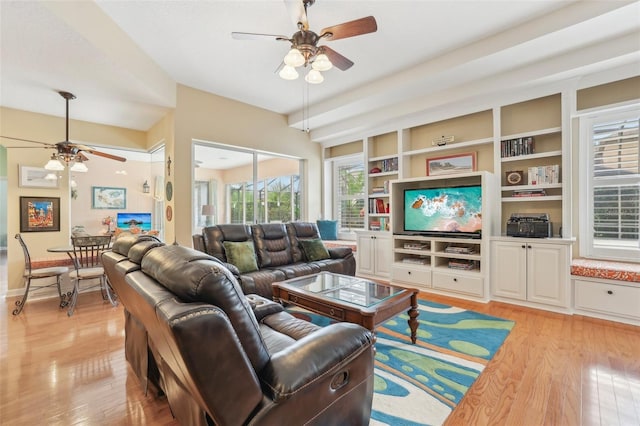 13524 Glynshel Dr, Winter Garden, FL 34787 - living area featuring ceiling fan and light wood-type flooring