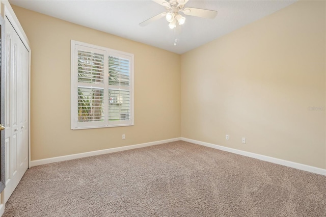 13524 Glynshel Dr, Winter Garden, FL 34787 - unfurnished bedroom featuring carpet, a closet, baseboards, and ceiling fan