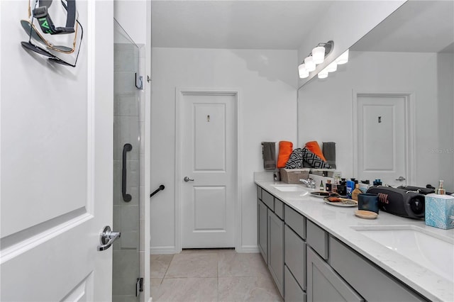 8413 SW 54th Loop, Ocala, FL 34481 - bathroom with a stall shower and double vanity