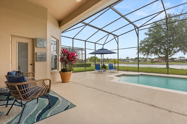 14174 Islamorada Dr, Orlando, FL 32837 - outdoor pool with a patio area, a lanai, and a water view