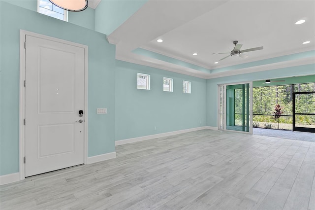 867 Bama Breeze Dr, Daytona Beach, FL 32124 - unfurnished room with a ceiling fan, plenty of natural light, baseboards, recessed lighting, and ornamental molding
