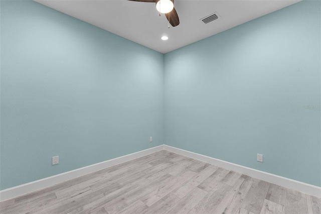 867 Bama Breeze Dr, Daytona Beach, FL 32124 - spare room with light wood-style floors, ceiling fan, baseboards, and recessed lighting