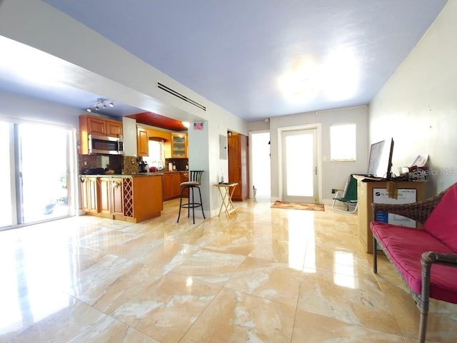 1820 James Ave Unit 2F, Miami Beach, FL 33139 - living room with light marble finish flooring