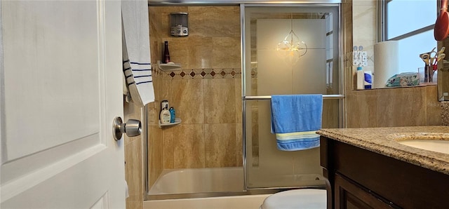1820 James Ave Unit 2F, Miami Beach, FL 33139 - bathroom with enclosed tub / shower combo, toilet, and vanity