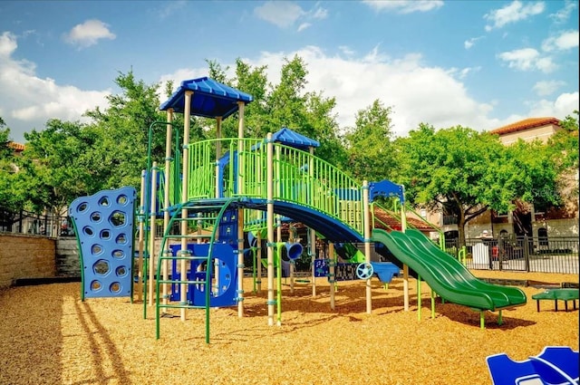 communal playground with fence