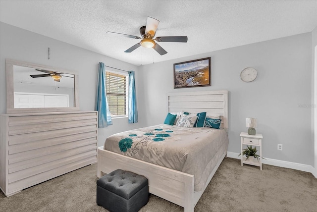 508 Boxelder Ave, Altamonte Springs, FL 32714 - carpeted bedroom with a ceiling fan, baseboards, and a textured ceiling