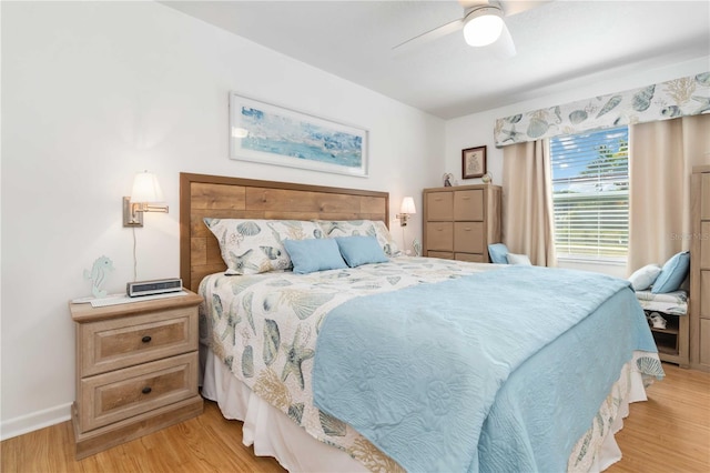 1804 W Shores Rd, Melbourne, FL 32935 - bedroom featuring wood finished floors, a ceiling fan, and baseboards