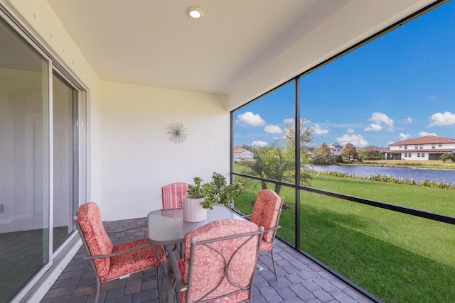 2532 Avolet Ct, Lakewood Ranch, FL 34211 - sunroom with a water view and outdoor dining area
