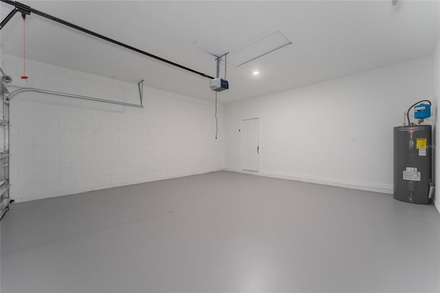 7104 N Maltese Dr, Citrus Springs, FL 34433 - garage featuring water heater, a garage door opener, and recessed lighting