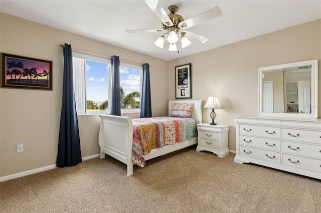 724 Duff Dr, Winter Garden, FL 34787 - bedroom featuring light colored carpet, baseboards, and a ceiling fan