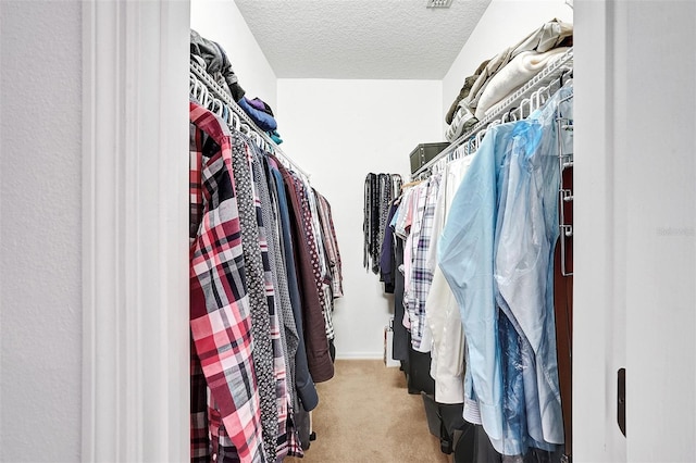 spacious closet with carpet floors