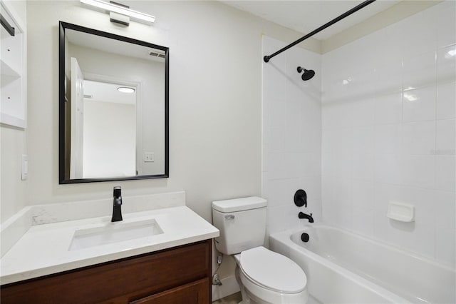7551 Bear Claw Run, Orlando, FL 32825 - bathroom with toilet, vanity, and washtub / shower combination