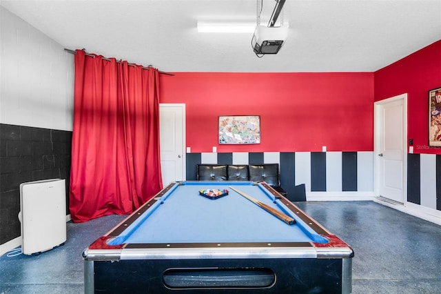 rec room with billiards table and baseboards