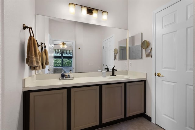 532 Casanova Ct, Kissimmee, FL 34759 - ensuite bathroom with double vanity, ceiling fan, and tile patterned floors