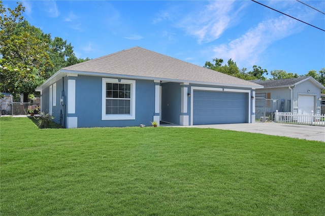 1621 Sunny St, Kissimmee, FL 34741 - ranch-style home with stucco siding, a shingled roof, driveway, and an attached garage
