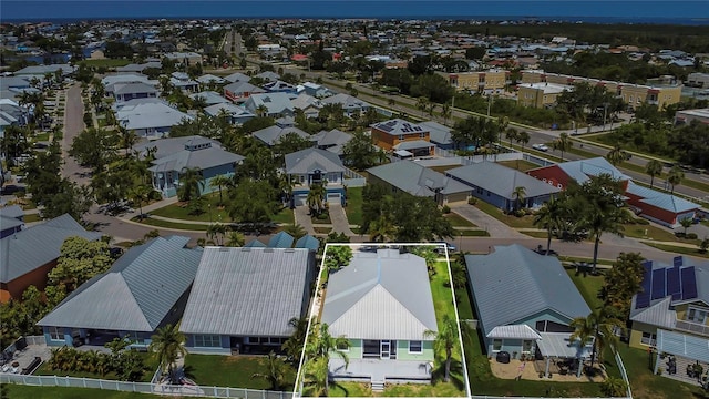aerial view of residential area with property parcel outlined