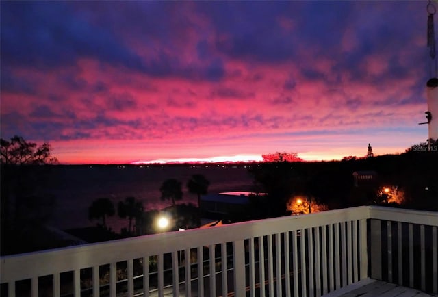 629 Helen St, Mount Dora, FL 32757 - view of deck at dusk
