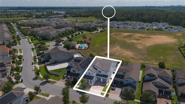 9845 Emerald Berry Dr, Winter Garden, FL 34787 - aerial perspective of suburban area featuring property parcel outlined