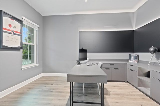 9845 Emerald Berry Dr, Winter Garden, FL 34787 - office area with light wood-type flooring and baseboards
