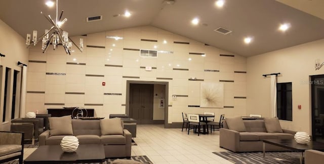 9845 Emerald Berry Dr, Winter Garden, FL 34787 - common area featuring high vaulted ceiling and recessed lighting