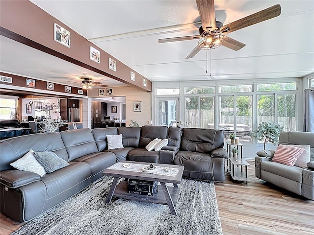 3788 N Econlockhatchee Trl, Orlando, FL 32817 - living area with a ceiling fan and light wood-type flooring