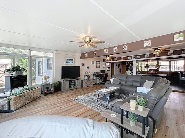 3788 N Econlockhatchee Trl, Orlando, FL 32817 - living room with ceiling fan and wood finished floors