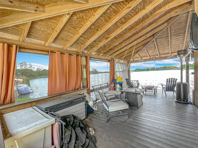 3788 N Econlockhatchee Trl, Orlando, FL 32817 - wooden deck with a water view