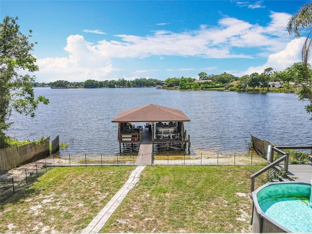 3788 N Econlockhatchee Trl, Orlando, FL 32817 - dock featuring boat lift and a water view