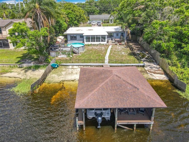 3788 N Econlockhatchee Trl, Orlando, FL 32817 - aerial view of property and surrounding area with a large body of water