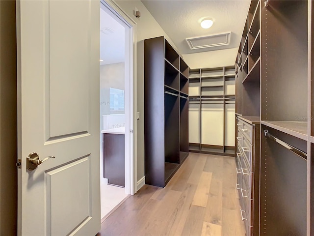 8491 Pippen Dr, Orlando, FL 32836 - spacious closet with light wood-style flooring and attic access