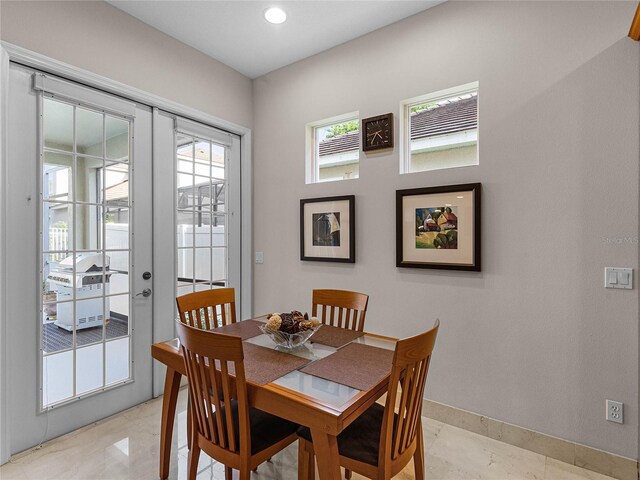 8333 Via Verona, Orlando, FL 32836 - dining room with french doors, baseboards, and recessed lighting