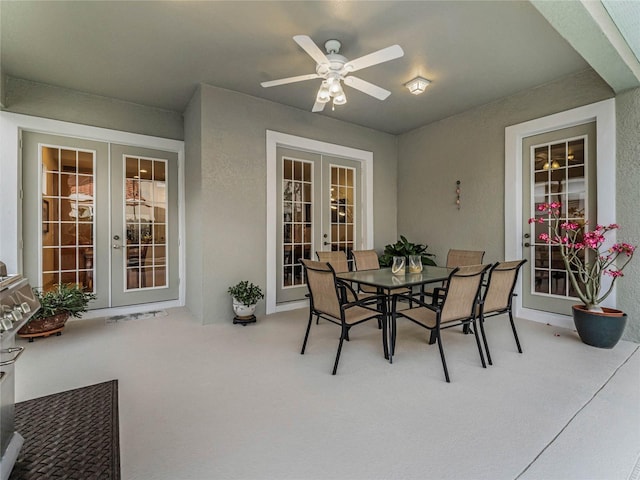 8333 Via Verona, Orlando, FL 32836 - view of patio / terrace featuring french doors, a ceiling fan, and outdoor dining area