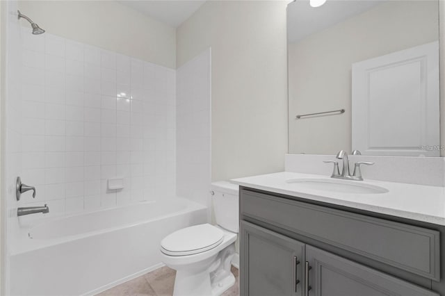 11258 Whistling Pine Way, Orlando, FL 32832 - bathroom with toilet, vanity, bathtub / shower combination, and tile patterned floors