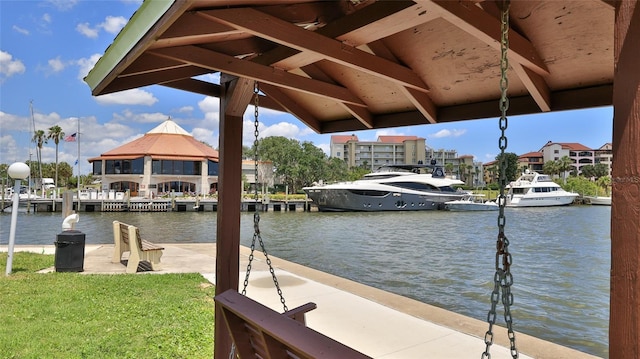 717 S Beach St Unit 205C, Daytona Beach, FL 32114 - dock featuring a gazebo and a water view