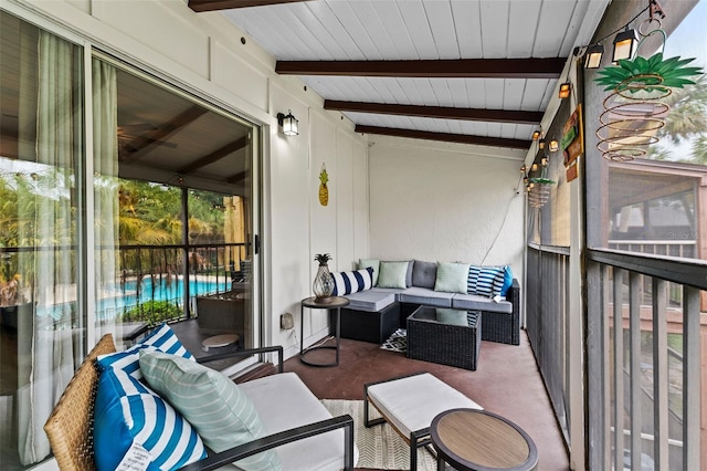 758 E Michigan St Unit 208, Orlando, FL 32806 - balcony featuring an outdoor hangout area and view of pool area