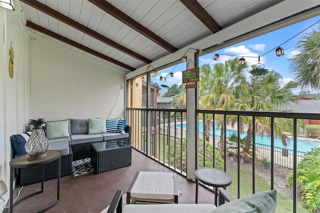 758 E Michigan St Unit 208, Orlando, FL 32806 - balcony with view of pool area and an outdoor hangout area