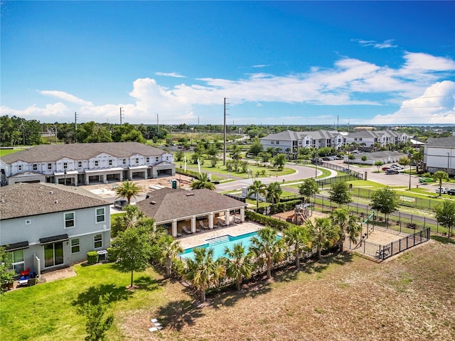 1045 Desert Candle Dr, Ocoee, FL 34761 - aerial view of residential area featuring a pool