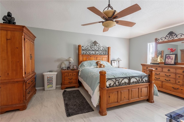 3216 White Blossom Ln, Clermont, FL 34711 - bedroom with ceiling fan and a textured ceiling