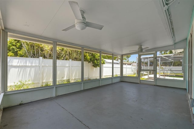 2302 16th St W, Palmetto, FL 34221 - unfurnished sunroom with ceiling fan