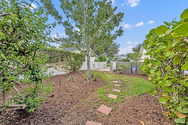 view of yard with fence