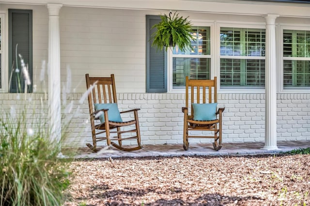 view of patio with covered porch