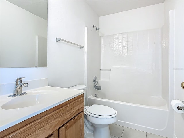 2384 Andrews Valley Dr, Kissimmee, FL 34758 - bathroom featuring tile patterned floors, toilet, shower / bath combination, and vanity